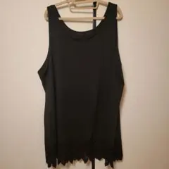 大きいサイズ プラスサイズ 5XL 裾レース タンクトップ チュニック