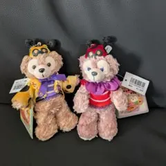 新品タグ付き TDS ハロウィン ぬいぐるみバッジ ダッフィー＆シェリーメイ