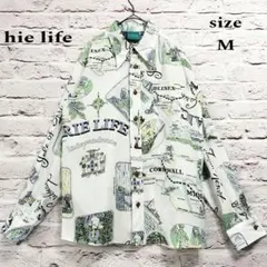 【未使用品タグ付き】hie life 総柄 レーヨンシャツ 日本製