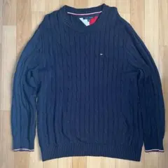 美品 TOMMY HILFIGER トミー ヒルフィガー ケーブル ニット XL