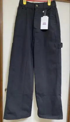 黒　メンズライク　ペインターパンツ　レディース　カーゴパンツ　厚手コットン　新品