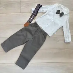 90㎝男の子スーツシャツパンツサスペンダー付入園式入学式卒業式リングボーイ発表会