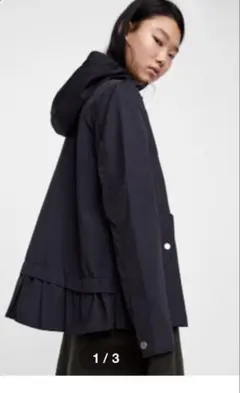 ZARA バックフリルマウンテンパーカー　スプリングコート　ブルゾンザラアウター