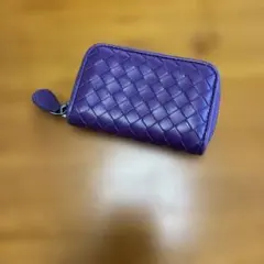 ボッテガ・ヴェネタ 編み込みコインケース パープル