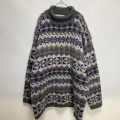 アバクロ　90s ヴィンテージ　ロールニット　ノルディック　香港製のサムネイル