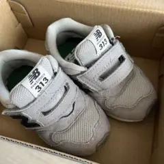 NewBalance313 14グレーマジックテープ　保育幼稚園スニーカー靴