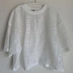 白レース半袖Tシャツ Mサイズ
