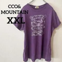 CCO&MOUNTAIN 【XXL】半袖 Tシャツ パープル デザイン 古着