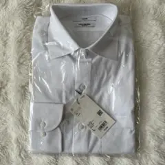 未使用　UNIQLO 白 長袖スーパーノンアイロンスリムフィットシャツ L