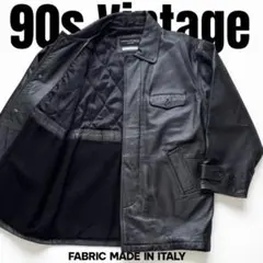 【定価8万】90s イタリア製羊革 ラムナッパーレザー　カーコート　希少2XL