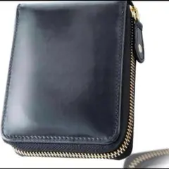 本革 折り財布 ラウンドファスナー ブラック 黒 大容量 スキミング防止 レザー