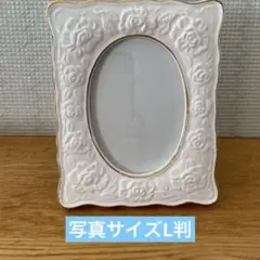 青い花柄の陶器製フォトフレーム zpf0103-006-6.jpg