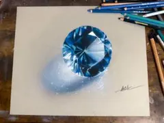 色鉛筆画ダイヤモンド(原画）高級紙 色鉛筆画ダイヤモンド(原画) - メルカリ