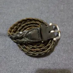 【廃盤品】ホワイトハウスコックス レザーメッシュベルト ネイビー　シルバー金具 廃盤品】ホワイトハウスコックス レザーメッシュベルト ネイビー
