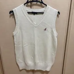 KANGOL スクールベスト ベージュ Vネック サイズM