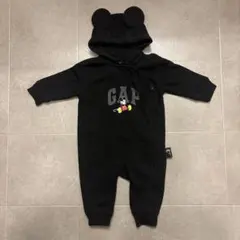 GAP ミッキー柄 ブラックロンパース 3-6ヶ月　ディズニーコラボ　3-6m
