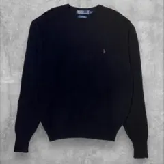 Polo By Ralph Lauren ラムウール Vネックニット S 紺