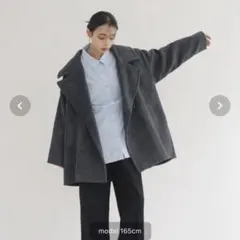 ★美品★ LIAN テーラードミドルコート グレー