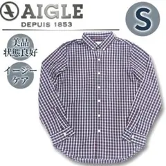 【美品】エーグル AIGLE チェック柄 長袖シャツ S ボタンダウン メンズのサムネイル