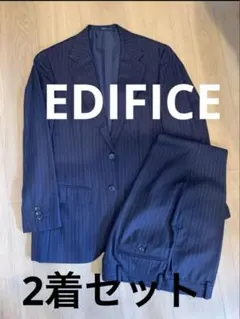 【高級ライン】EDIFICE スーツ2着セット（カノニコ含む）ネイビー✖️ブラックのサムネイル