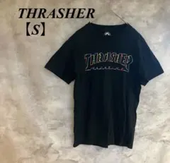 ネオンロゴ✨THRASHER【S】ブラック 半袖　グラフィックTシャツ