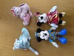 ディズニー ぬいぐるみバッジ 4点セット