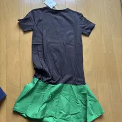 半袖ワンピース　110 ダークグレー/グリーン新品未使用