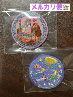 ディズニー　刺繍缶バッジ　ピーターパン　わんわん物語