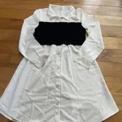 白と黒のシャツドレス 10Y