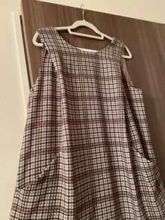 秋セール新品タグローズティアラ大きいサイズ46ピンクチェックワンピサロペット