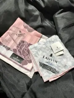新品　値札　LANVIN　ランバンオンブルー ハンカチセット花柄 リボンデザイン