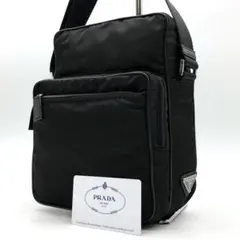 美品✨プラダ ショルダーバッグ ナイロン ブラック 三角ロゴ 白タグ
