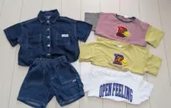 キッズ服 110cm デニムセットアップとTシャツ3点セット BREEZE GU