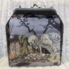 ガシャ髑髏 相馬の古内裏 ハンドメイド がま口バッグ 浮世絵 【一点物