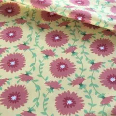 花柄 イエロー ☘️ オックス 110×50cm 北欧 ハンドメイド 生地
