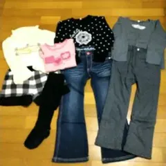120サイズ女の子まとめ売りトレーナー、ジーンズ、トップスセット