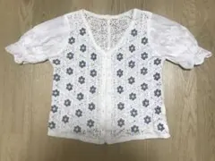 【GRL】花柄刺繍 Mサイズ 五分袖カーディガン