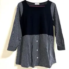 ◾️LEPSIM レプシィム 長袖 チュニック M ブラック ストライプ