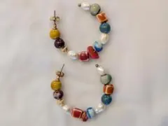 ZARA　カラフルビーズのフープピアス　値下げ