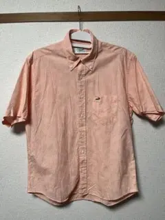 クロコダイル　半袖シャツ　Ｌ　ピンク　薄く柄あり