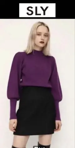 ❤️SLY❤️スライ　ボリュームスリーブニット　パープル　FREE　美品