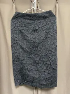 レース タイトスカート ブラック膝下丈