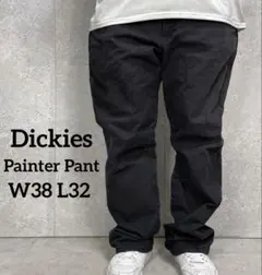 ディッキーズ　ダックペインターパンツ　ブラック　ワーク　W38 L32