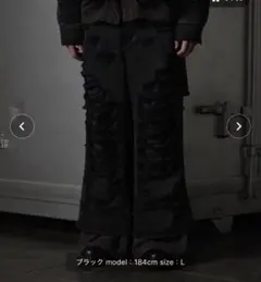 【GRANCYドッキングデザインダメージ バギーデニムパンツ sサイズ