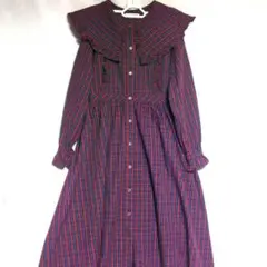 MILKFED. 赤 チェック フリルワンピース カジュアル