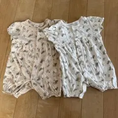 futafuta うさぎ柄ツーウェイ50-70 2着セット　双子　色違い