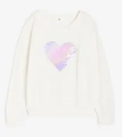 新品未使用＊ハートリバーシブルスパンコール薄手ニット135~140cm