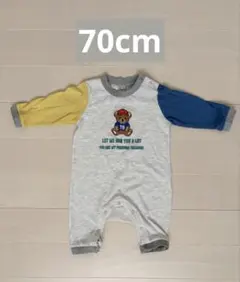 70㎝ 長袖くまロンパース