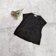 B2258【オペークドットクリップ】黒/ドット/大人かわいい/ドロップショルダー