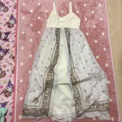 axes femme　花柄レース ロングワンピース　ノースリーブ